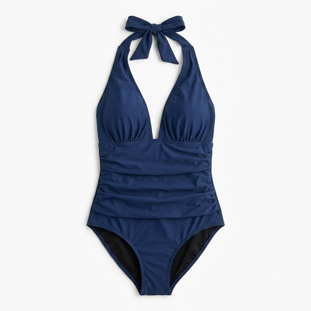10 مایو یکتکه زنانه Cupshe مدل Ruched Halter Tummy Control - تصویر 1