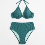 بیکینی زنانه Cupshe مدل Scallop Trim Halter