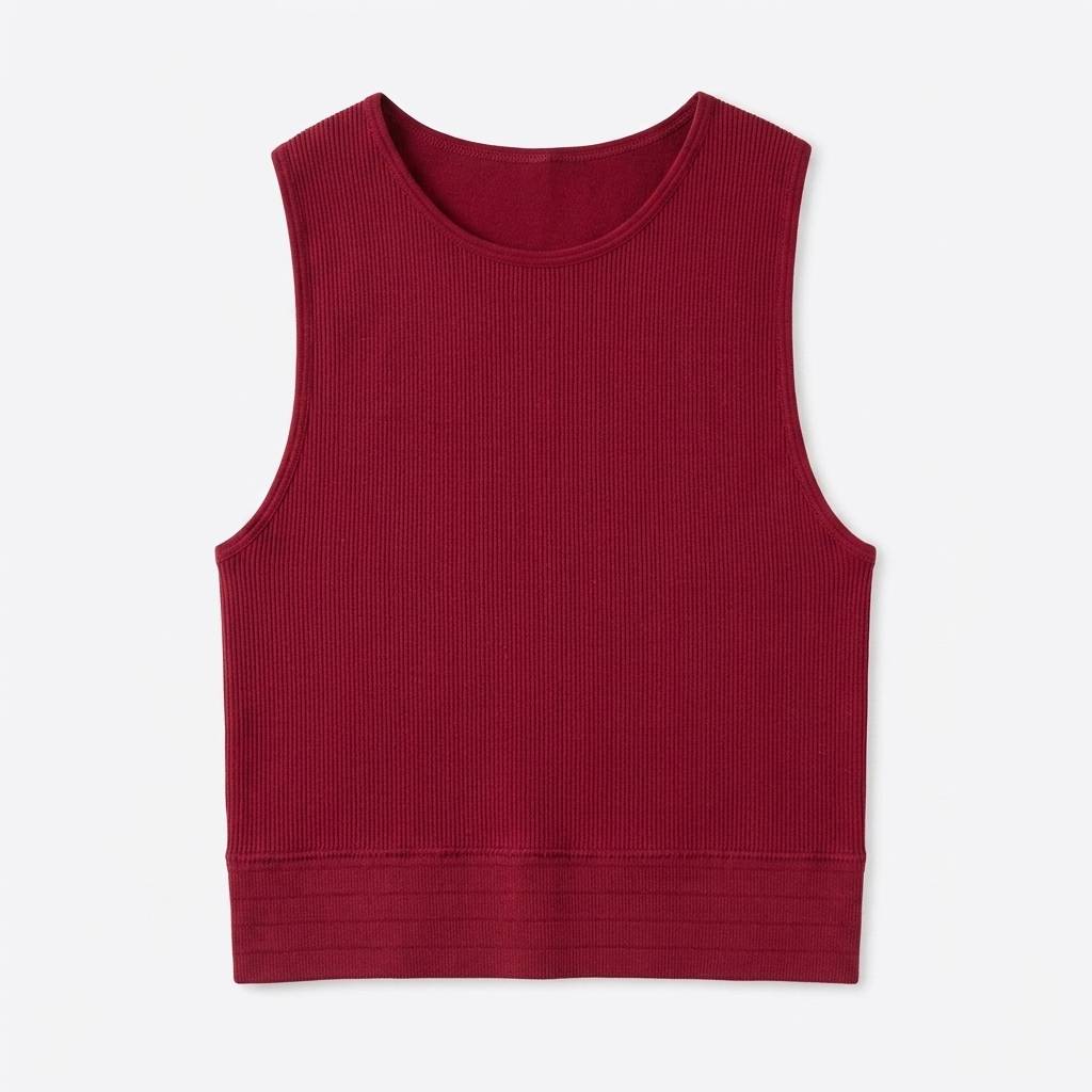 12 تاپ ورزشی زنانه کراویت (Cravit) مدل کراپ ریب - رنگ زرشکی (Burgundy) - تصویر 1