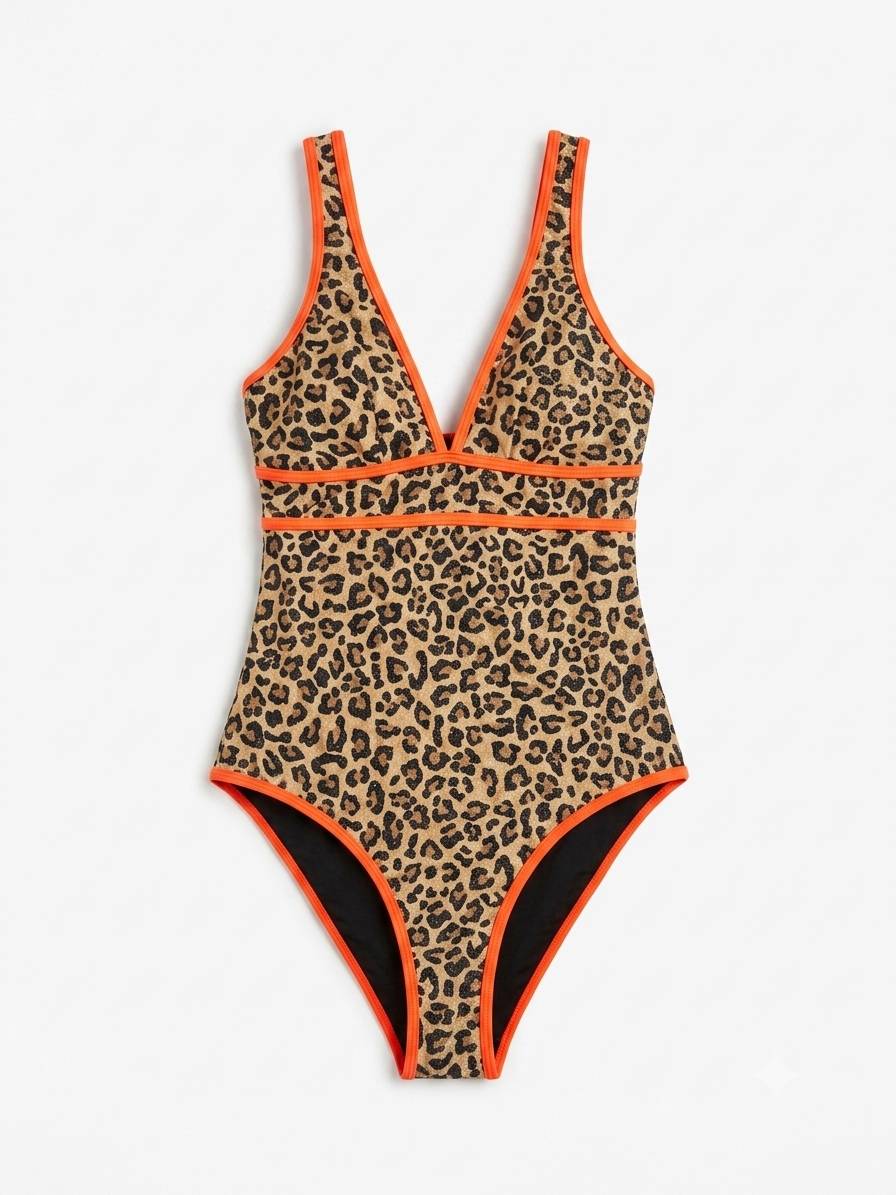 12 مایو یکتکه زنانه Cupshe مدل Leopard Trim One Piece - تصویر 1