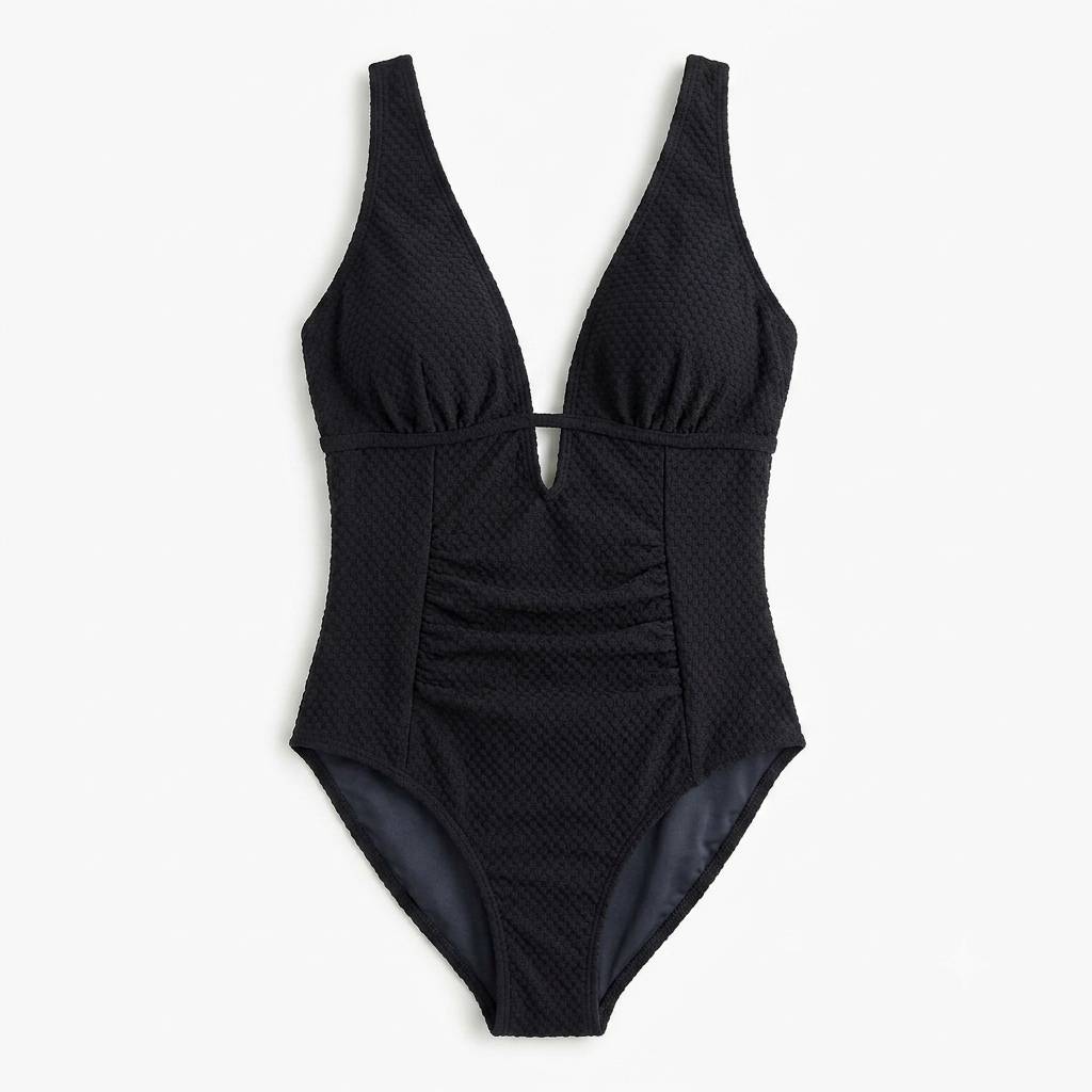 13 مایو یکتکه زنانه CUPSHE مدل Plunging Neck Textured One Piece - تصویر 1