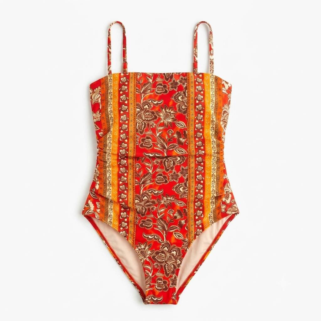 14 مایو یکتکه زنانه CUPSHE مدل Floral Border Print One Piece Swimsuit - تصویر 1