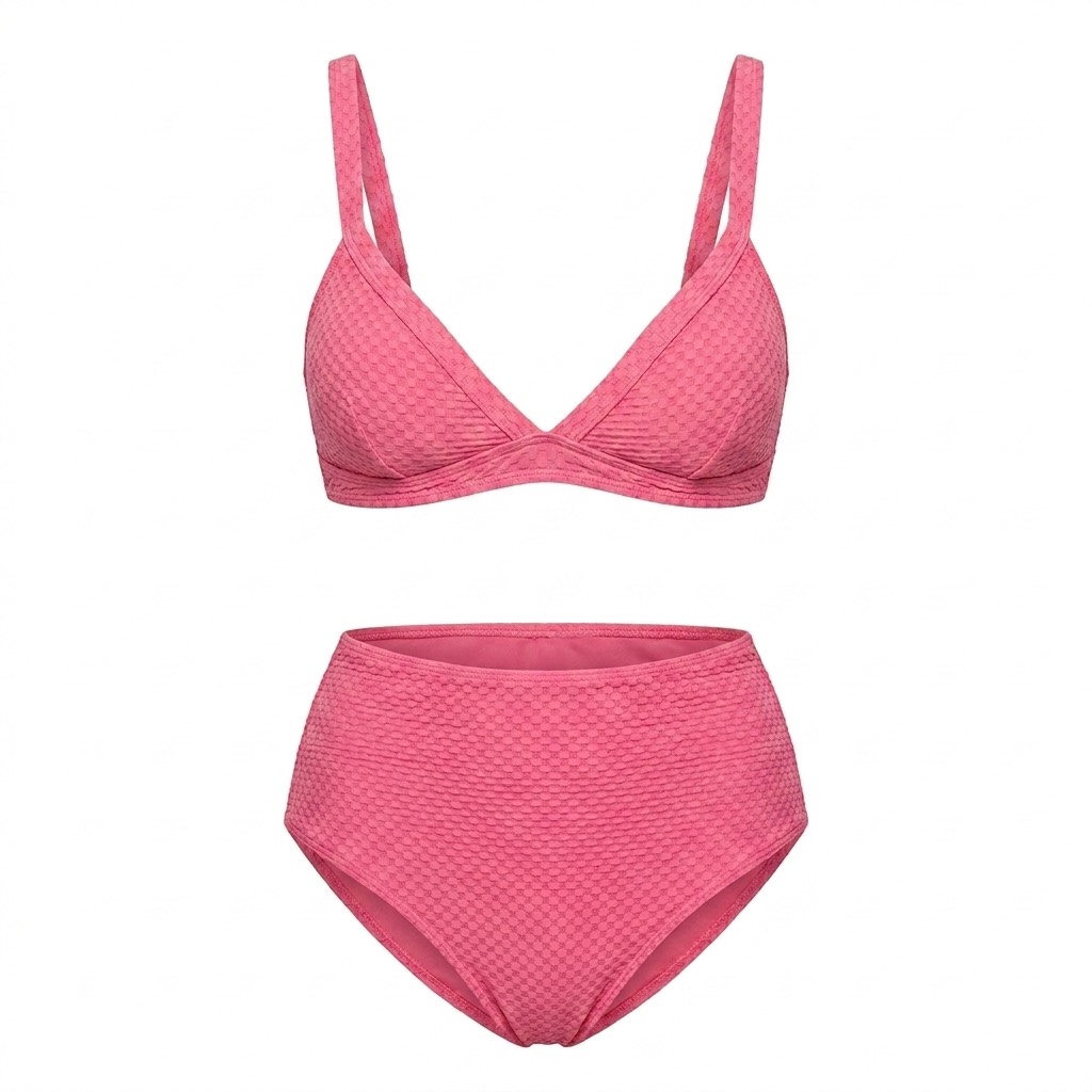 2 بیکینی دوتکه Cupshe مدل Hot Pink – صورتی سرخابی (باربی) با یقه V و پایینتنه فاق بلند - تصویر 1
