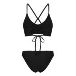 بیکینی Cupshe مدل Black Plunging Lace-Up - تصویر 2