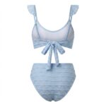 مایو یک‌تکه Cupshe مدل Light Blue Ruffled Plunging – آبی روشن، یقه عمیق و طراحی رافل‌دار - تصویر 2