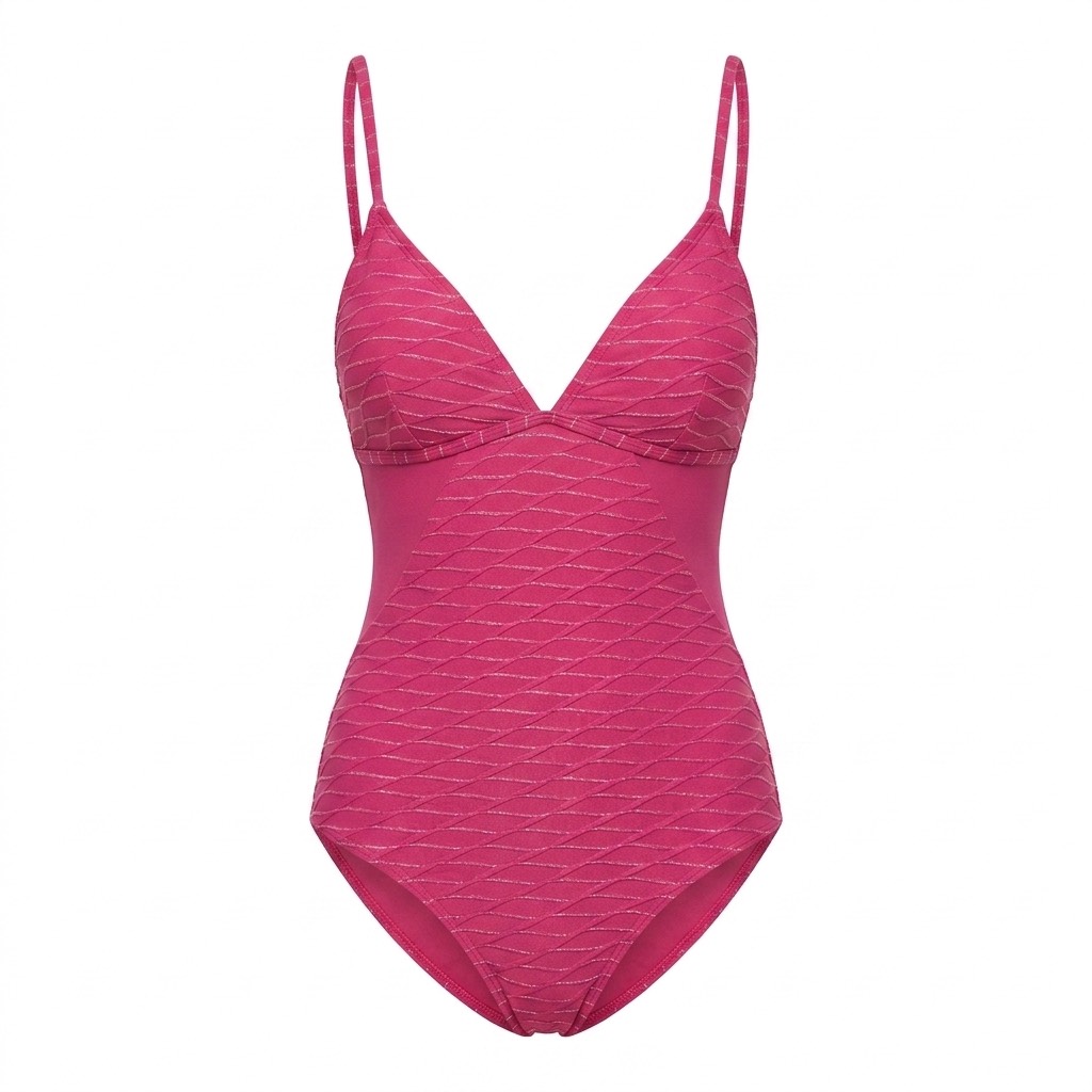 42 مایو یکتکه Cupshe مدل Pink Lurex V-Neck - تصویر 1