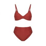 نیم‌تنه بیکینی Cupshe مدل Wine Scoop Neck – رنگ زرشکی کلاسیک با طراحی مینیمال