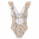 مایو یک‌تکه زنانه Cupshe مدل Floral Flutter Lace-Up Back One-Piece - تصویر 2